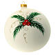 White Christmas ball with snowmen and Christmas tree, blown glass, 150 mm s5