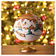 Boule de Noël or chalets enneigés verre soufflé 150 mm s2