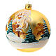 Yellow blown glass ball snow-covered houses 150mm s4