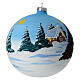 Verschneiter Weihnachtsbaum Landschaft Kugel Glas, 150 mm s4