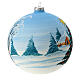 Palla paesaggio innevato albero di Natale vetro 150mm s3