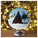 Bola vidro soprado paisagem nevada com árvore de Natal 150 mm s2