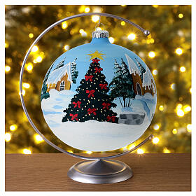 Snow landscape Christmas tree glass ball 150mm