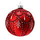 Set of 6 Christmas balls, red and white blown glass, 80 mm s2
