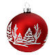 Set 6 palline albero di Natale rosso bianco renne vetro 50mm s4
