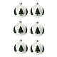 Set of 6 Christmas tree balls with pearly glass background 80mm s1