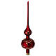 Christmas tree topper, burgundy blown glass with floral pattern, 35 cm s1