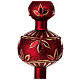 Puntale Natale rosso tema floreale vetro soffiato h.35cm s2
