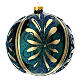 Palla Natale albero blu oro glitter vetro 150mm s1