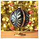 Palla Natale albero blu oro glitter vetro 150mm s2