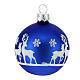 Set 12 bolitas árbol de Navidad renos azules vidrio 5 cm s2