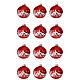 Christmas balls with snowy landscape, set of 12, red blown glass, 60 mm s1