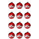 Set 12 palline rosse paesaggio innevato vetro 60mm s1