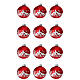 Set of 12 red balls snowy landscape glass 60mm s1