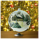 Christmas ball snowy grey house in glass 200mm s3