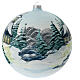 Christmas ball snowy grey house in glass 200mm s5