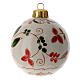 Christmas ball with red and green leaves, decorated Deruta terracotta, 80 mm s1