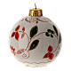 Christmas ball with red and green leaves, decorated Deruta terracotta, 80 mm s2