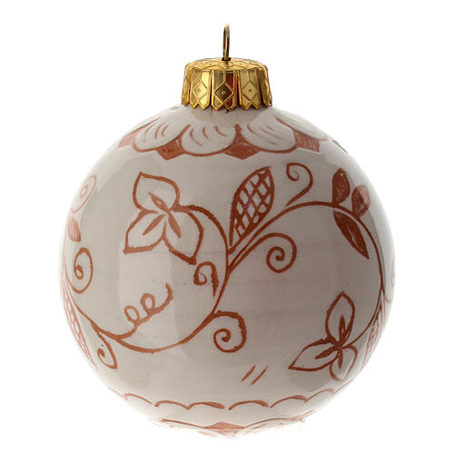 Weihnachtskugel Terrakotta Deruta Creme, 60 mm 2