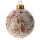 Christmas ball with floral pattern, cream-coloured Deruta terracotta, 60 mm s1
