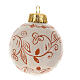 Bola para árvore de Natal decoração floral terracota Deruta cor creme 80 mm s2