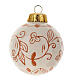 Floral ball ornament floral motif in terracotta Deruta cream 80mm s1
