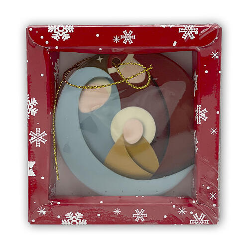 Round Christmas ornament with Nativity, resin, 3 in 2