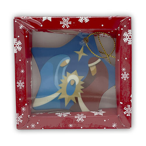 Star-shaped Christmas ornament with nativity, 3x3 in 2