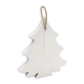 Tree-shaped Christmas ornament with Nativity, wood, h 5 in