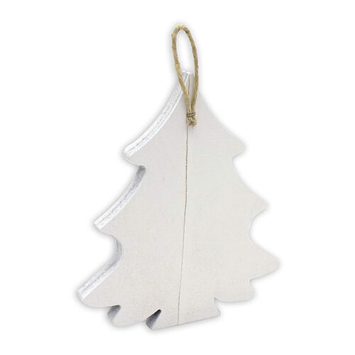 Tree-shaped Christmas ornament with Nativity, wood, h 5 in 2