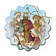 Christmas ornament with Adoration of the Magi, wood, 3.5x3.5 in s1
