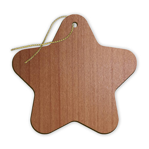 Star-shaped Christmas ornament with Nativity and animals, 3x3 in 2