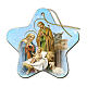 Star-shaped Christmas ornament with Nativity and animals, 3x3 in s1