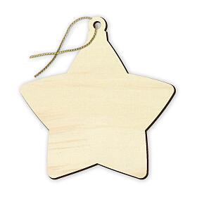 Wood star lantern tree ornament 6x6 cm