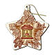 Wood star lantern tree ornament 6x6 cm s1