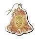Bell-shaped Christmas ornament with pinecone, 2.5x2 in s1