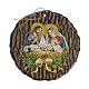 Round Christmas ornament with Nativity on bark pattern, 3.5 in s1
