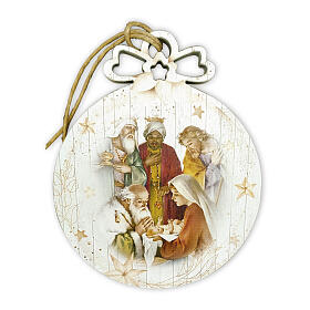 Round Christmas ornament with Adoration of the Magi, 5 in