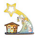 Wooden Christmas ornament, Nativity Scene with comet and angels, 8x6 in s1