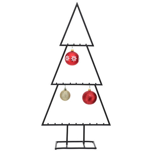 Black metal Christmas tree hanging ball 80x40x10 cm 3