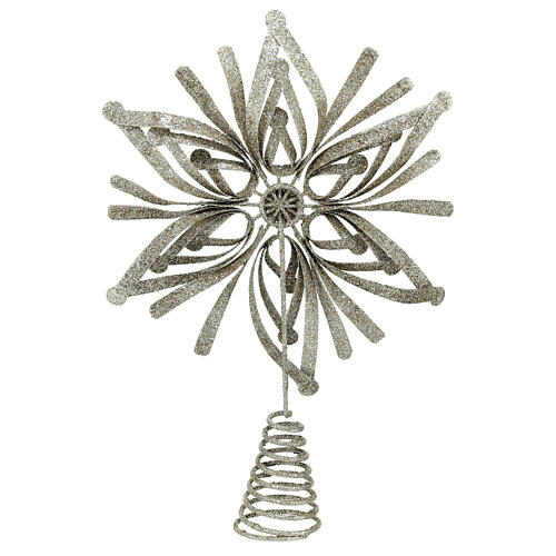 Puntale stella dorato glitter metallo 30 cm 1