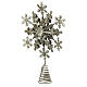 Silver glittery metal tree topper, snowflake-shaped, 12 in s2