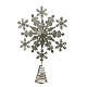 Silver glittery metal tree topper, snowflake-shaped, 12 in s3