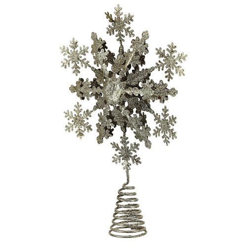 Metal snowflake tree topper 30 cm 2