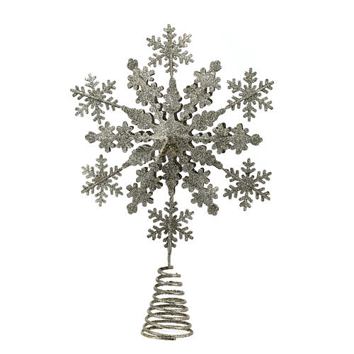 Metal snowflake tree topper 30 cm 3