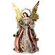 Angel with harp, gold and pink clothes, Christmas tree topper, h 45 cm s1