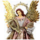 Angelo con arpa ali vesti rosa oro puntale h 45 cm s2