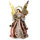 Christmas Angel with harp, rose gold robe wings, tree topper h 45 cm s1