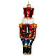 Nutcracker, blown glass Christmas ornament, 6 in s5