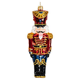 Nutcracker Christmas tree ornament blown glass 15 cm